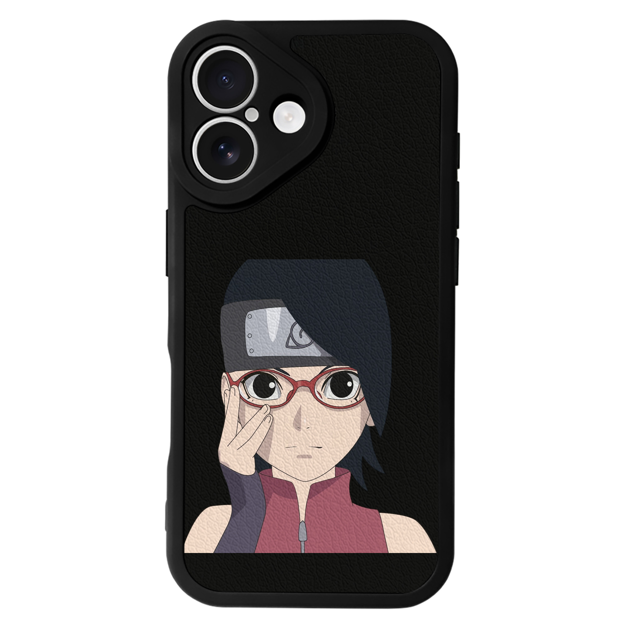 （画像用） NARUTO -ナルト- うちは サラダ Uchiha Sarada 【iPhone 16シリーズ対応】シリコンスマホケース（レザー調） 材質：シリコン
